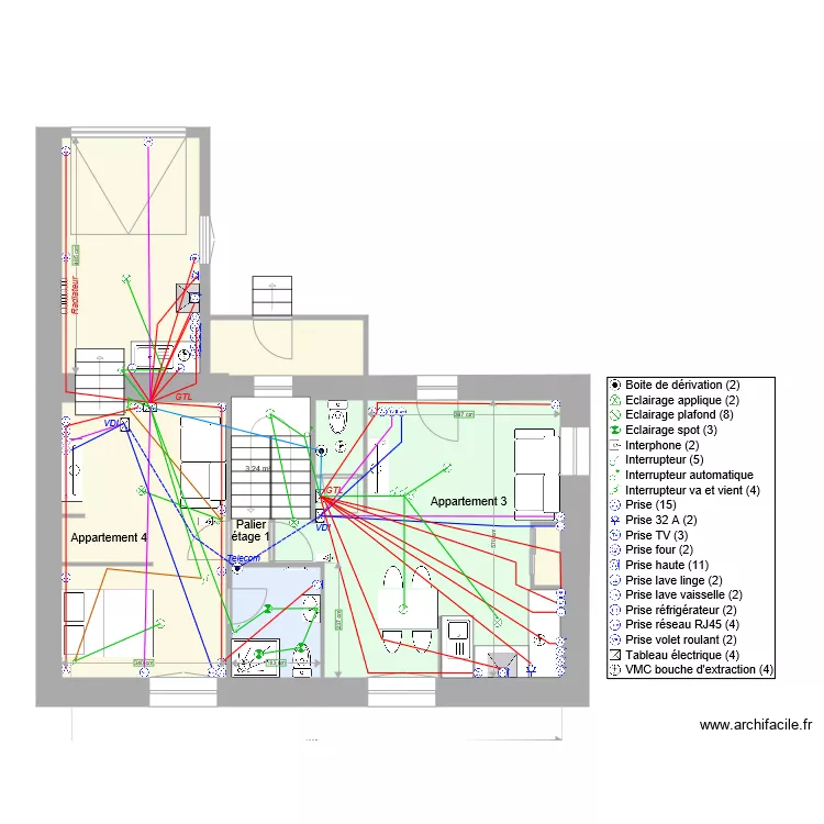 Vitre Etage 1 v10 Cablage elec. Plan de 