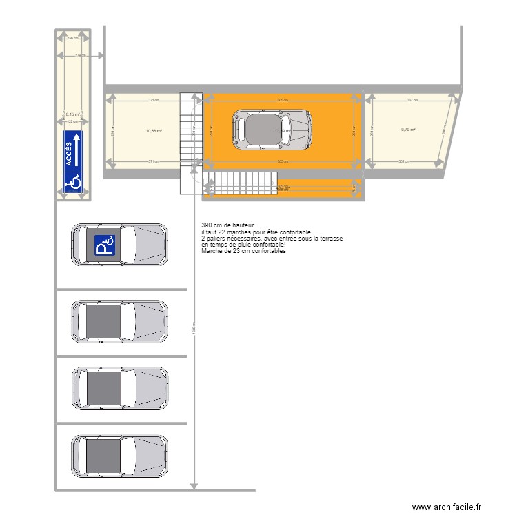 escalier exterieur RIKA 2. Plan de 5 pièces et 51 m2