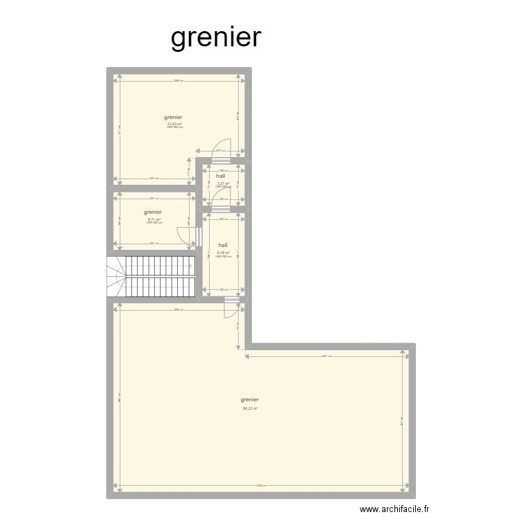 grenier. Plan de 0 pièce et 0 m2