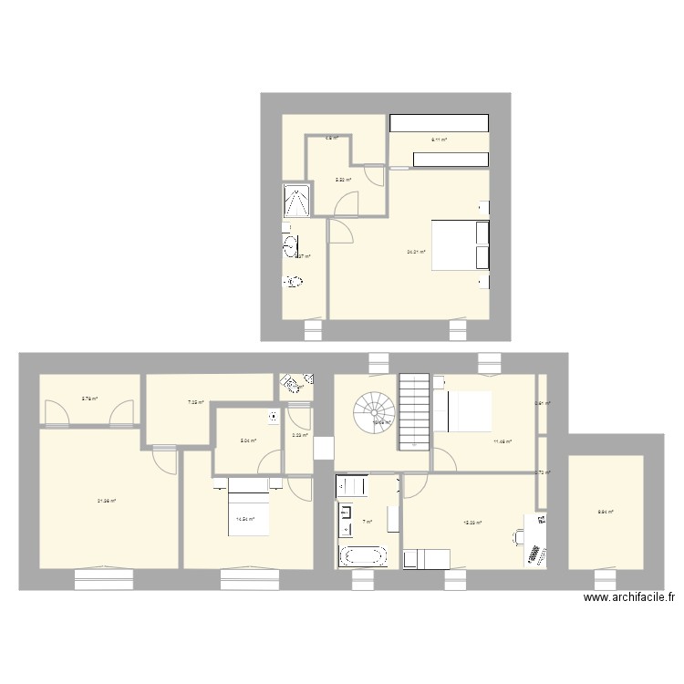 Maison Ceilloux étage. Plan de 0 pièce et 0 m2