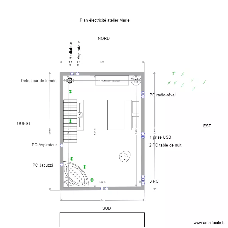 Plan &eacute;lectricit&eacute; atelier 1er &eacute;tage modif 1. Plan de 