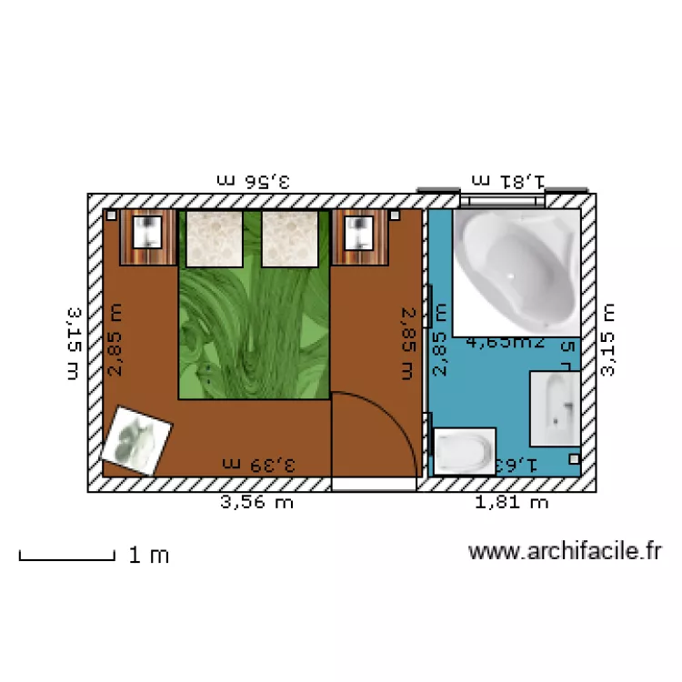 CHAMBRE HOTEL. Plan de CHAMBRE HOTEL. Plan de