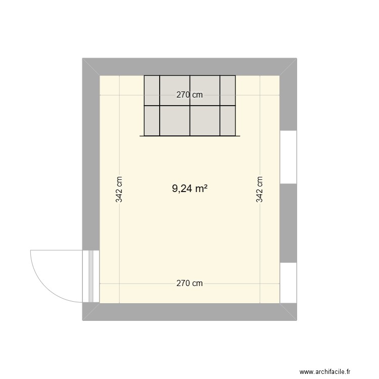 Nicolas Guillaume. Plan de 1 pièce et 9 m2