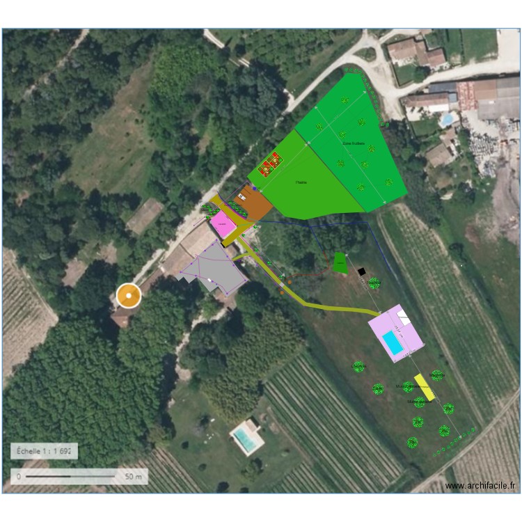 Plan jardin Sarrians - global. Plan de 0 pièce et 0 m2