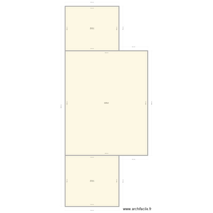 dalle étage. Plan de 3 pièces et 338 m2