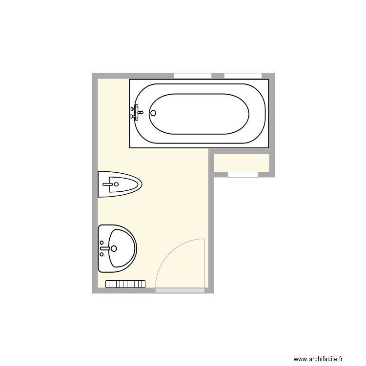 plan guivarch AV travaux. Plan de 2 pièces et 5 m2