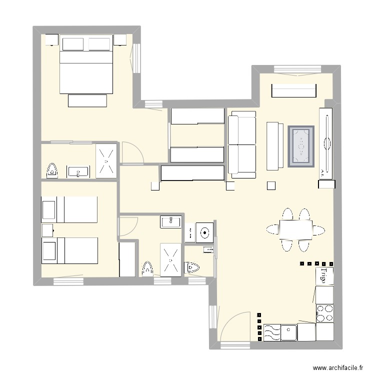 castello 44  opcion 5. Plan de 1 pièce et 76 m2
