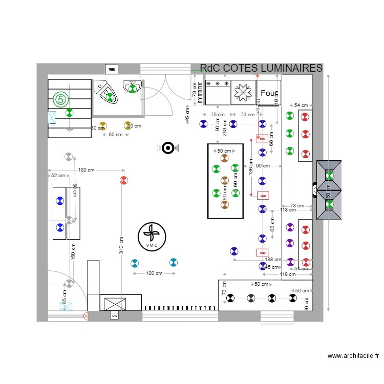 cotes sortie VMC. Plan de 0 pièce et 0 m2