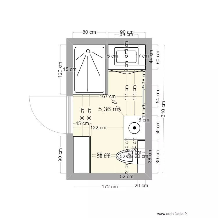 Salle de bain PM Valid&eacute;. Plan de 