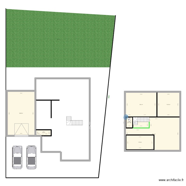 Maison. Plan de 7 pièces et 140 m2