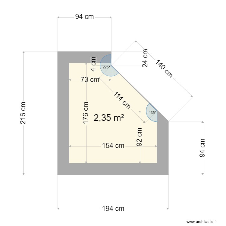 Storengy. Plan de 1 pièce et 2 m2