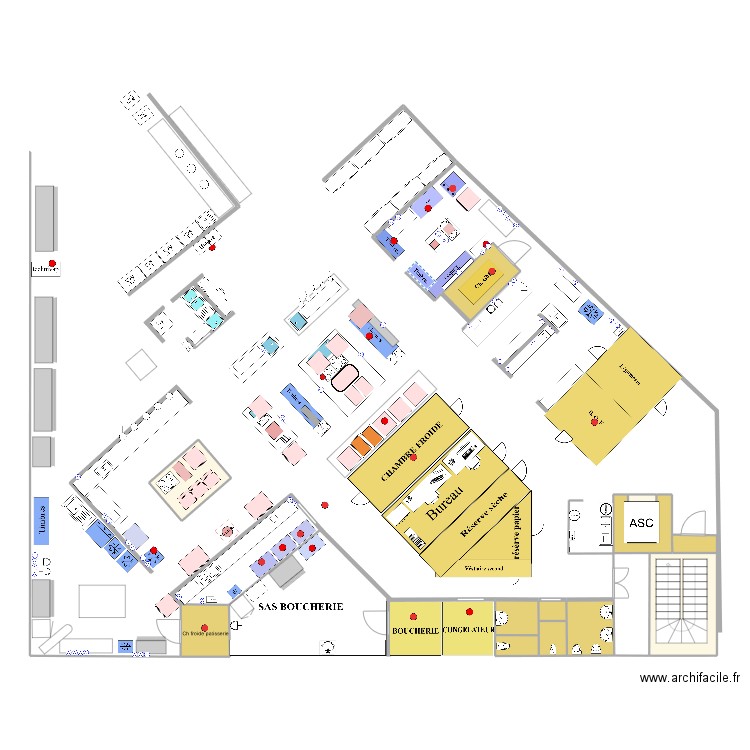 Cuisine 6. Plan de 12 pièces et 29 m2