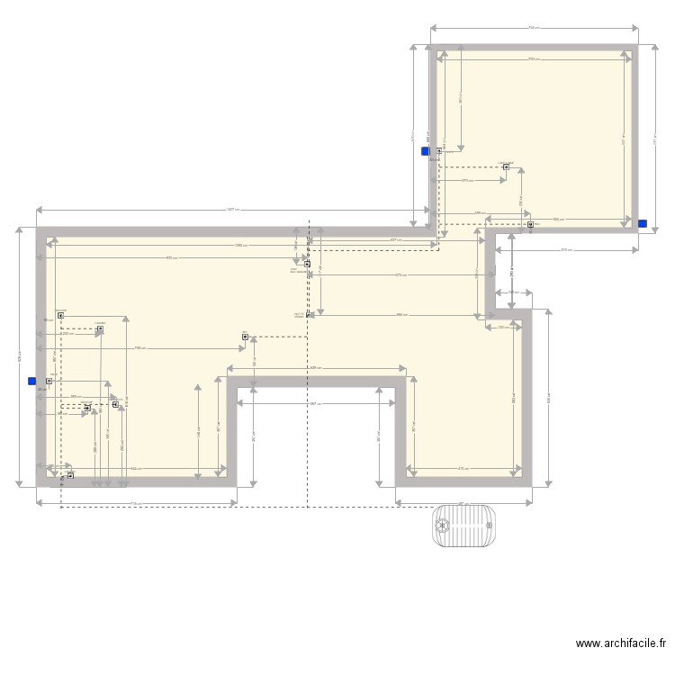 FELIX évacuations et alimentations extérieures. Plan de 0 pièce et 0 m2