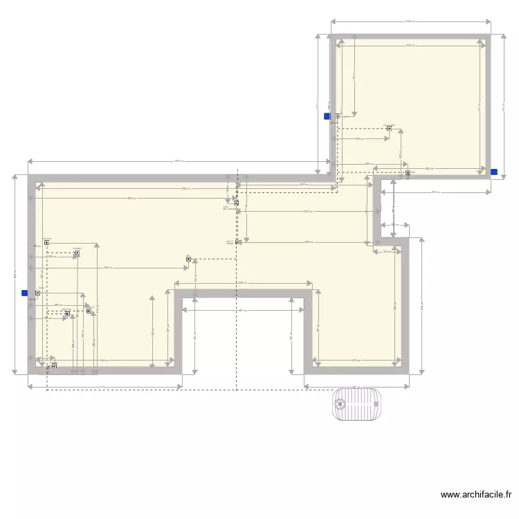 FELIX &eacute;vacuations et alimentations ext&eacute;rieures. Plan de 