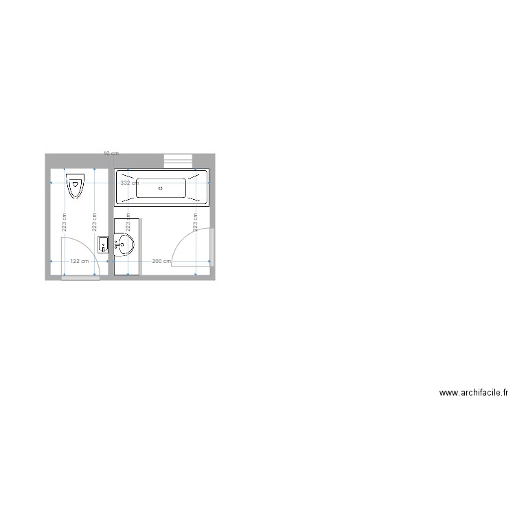 SDB-03-2022-07-18. Plan de 1 pièce et 7 m2