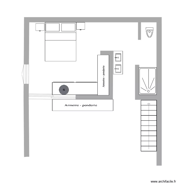 Haut loft. Plan de 