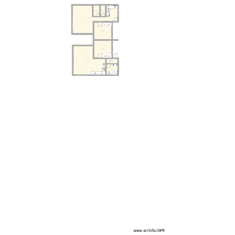 apt 4 sdb wc non separe. Plan de 8 pièces et 101 m2