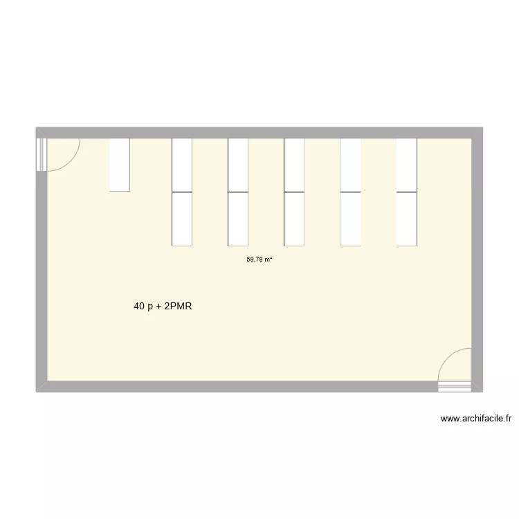 Salles enseignement classique R+2 C206 207. Plan de 
