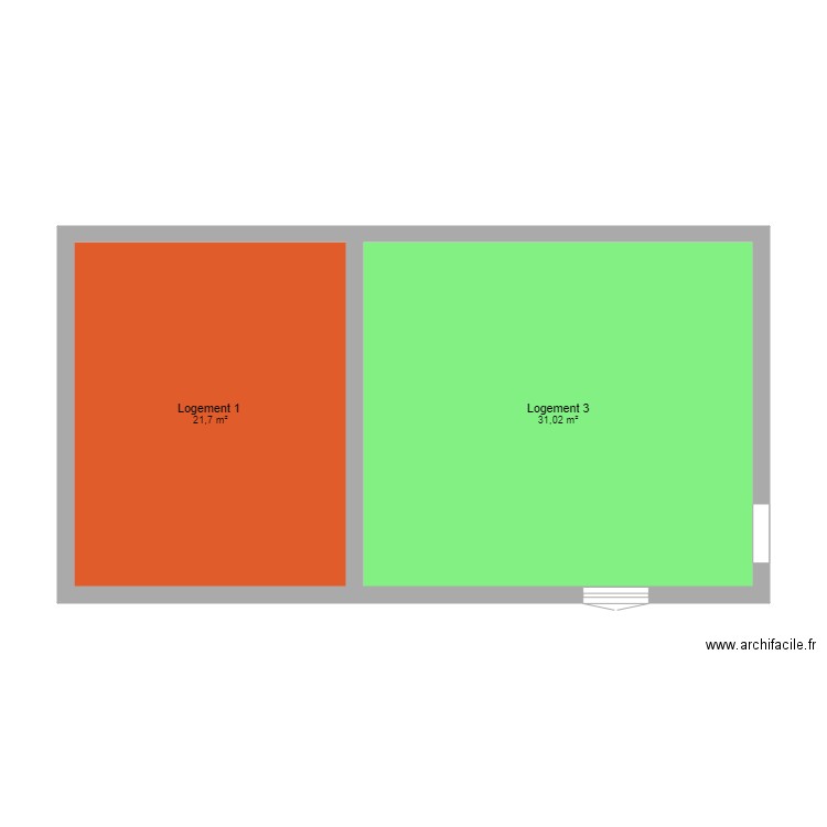 Plan R2 maison charnay    Projet. Plan de 2 pièces et 53 m2