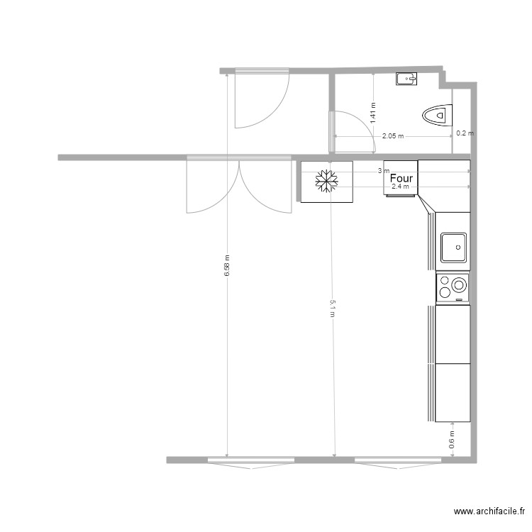 Cuisine toilette visiteur 4. Plan de 0 pièce et 0 m2