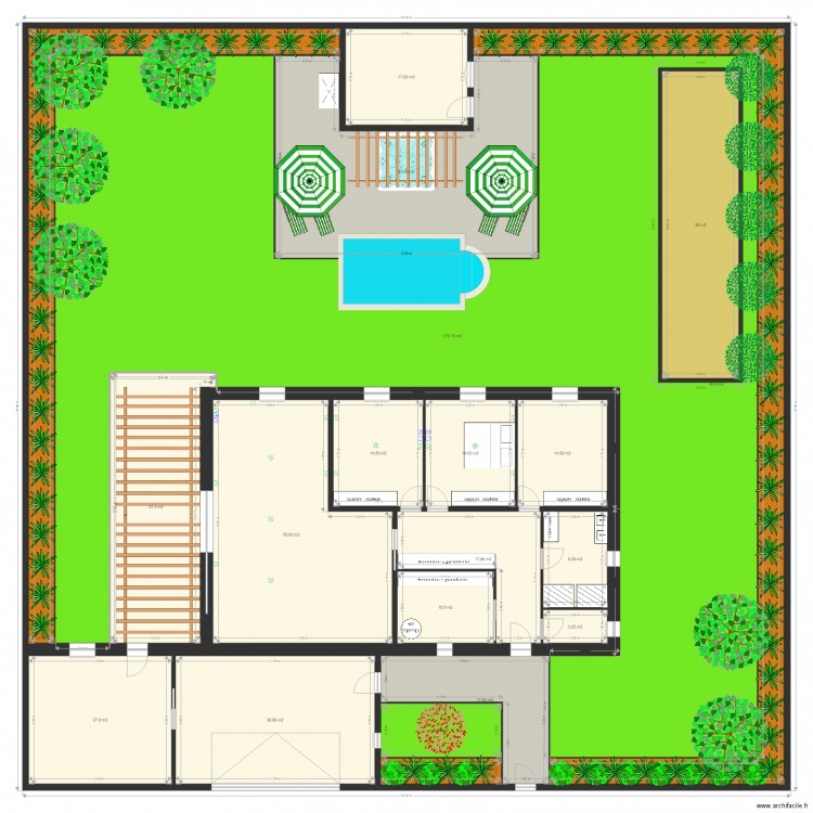 3pcs. Plan de 0 pièce et 0 m2