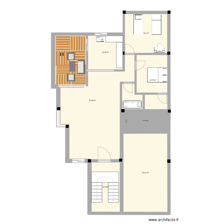 2er étage 3. Plan de 7 pièces et 153 m2