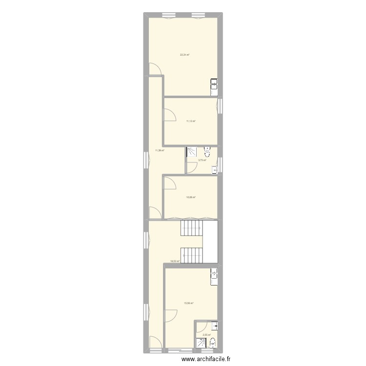 1 er Etage BARDEZ OLORON . Plan de 8 pièces et 95 m2