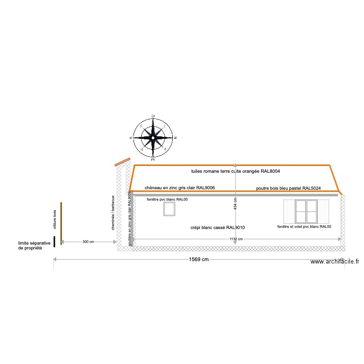 plan façade EST. Plan de 0 pièce et 0 m2