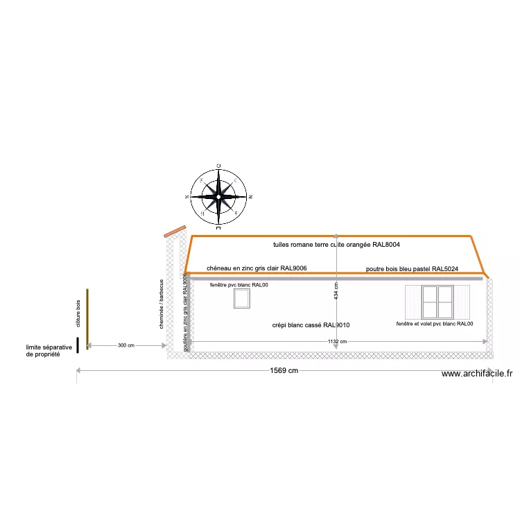 plan façade EST. Plan de plan façade EST. Plan de