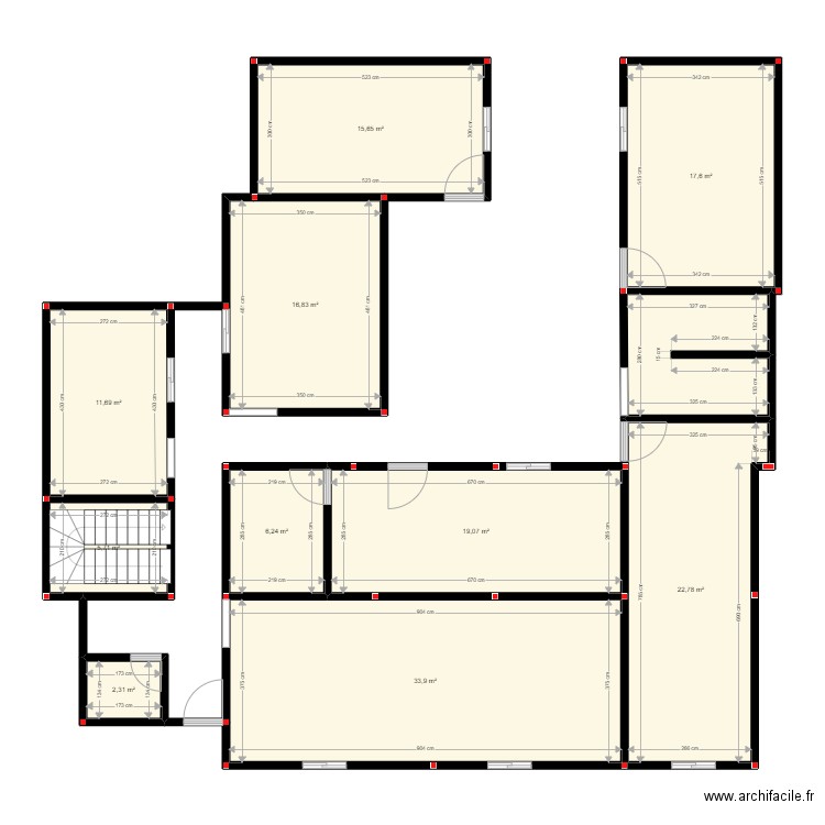 plan1. Plan de 11 pièces et 161 m2