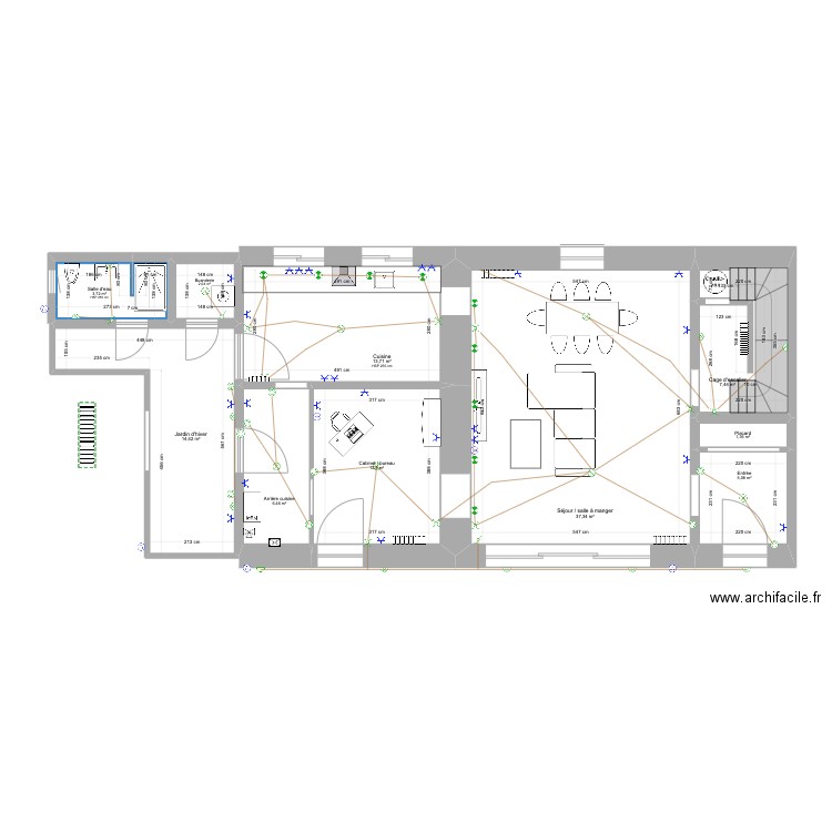 Maison Biéville-Beuville (ELEC_OK). Plan de 21 pièces et 185 m2