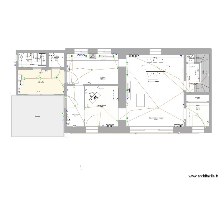 Maison Biéville-Beuville (ELEC_OK). Plan de 21 pièces et 185 m2