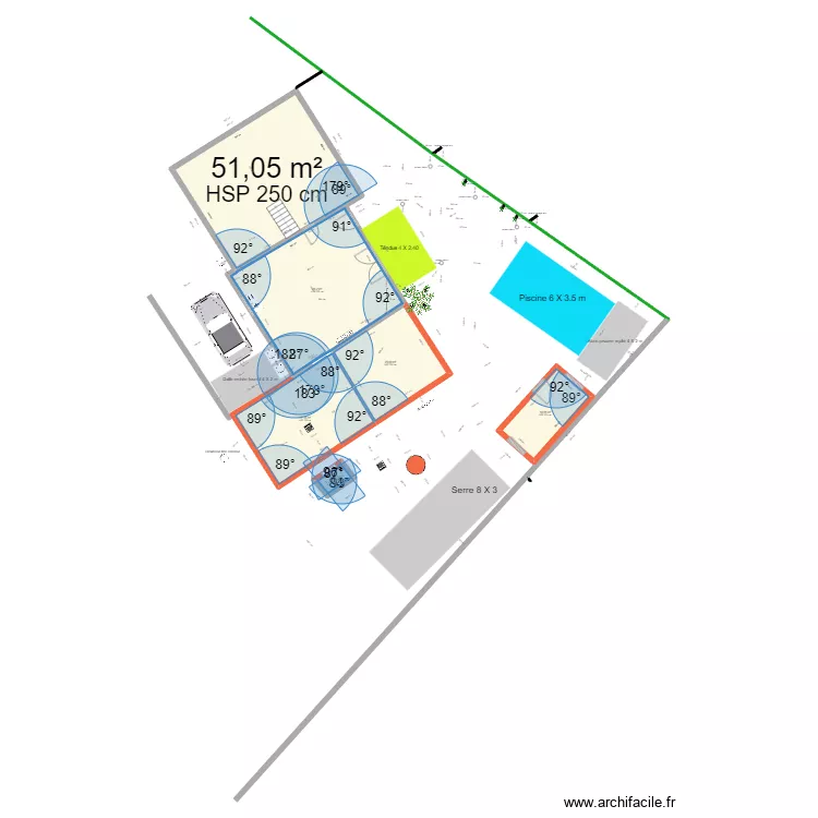 extension projet17 avec plan cadastre. Plan de 