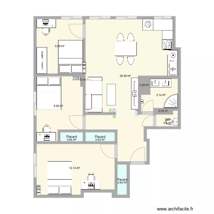 Mansart 12 projet final. Plan de 