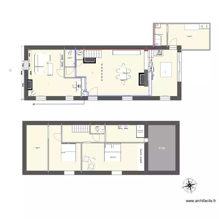 Maison Neuille. Plan de Maison Neuille. Plan de