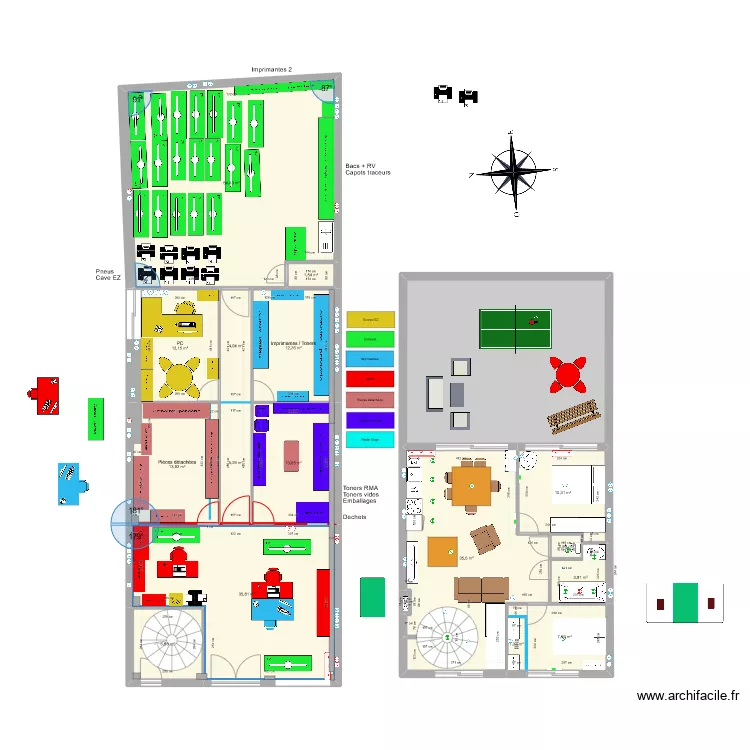 Local et Appart escalier invers&eacute;. Plan de 