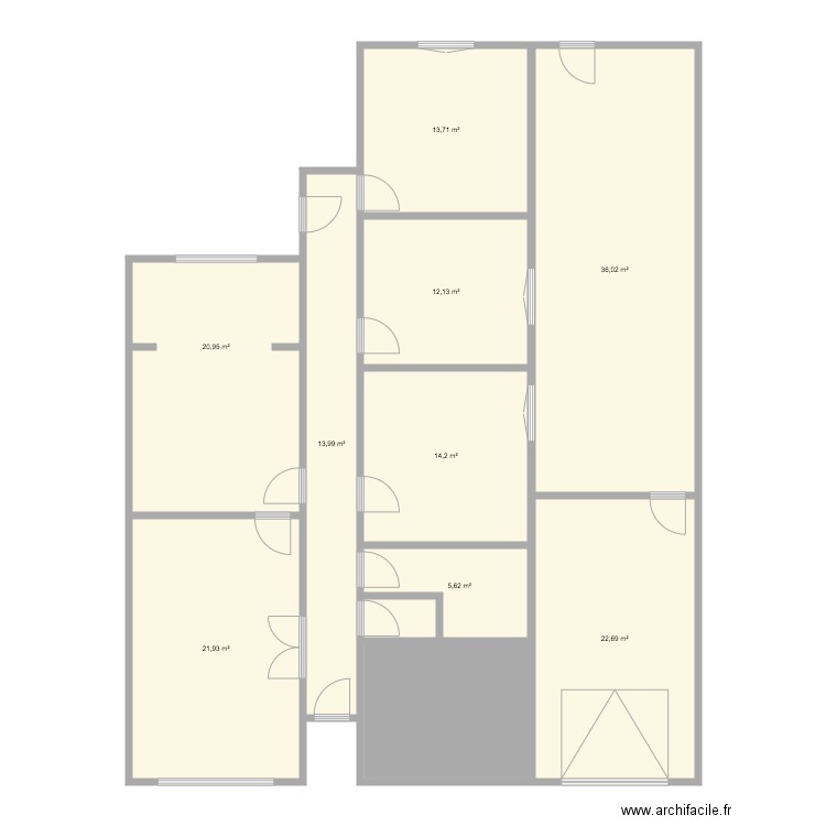 boi 12. Plan de 11 pièces et 174 m2