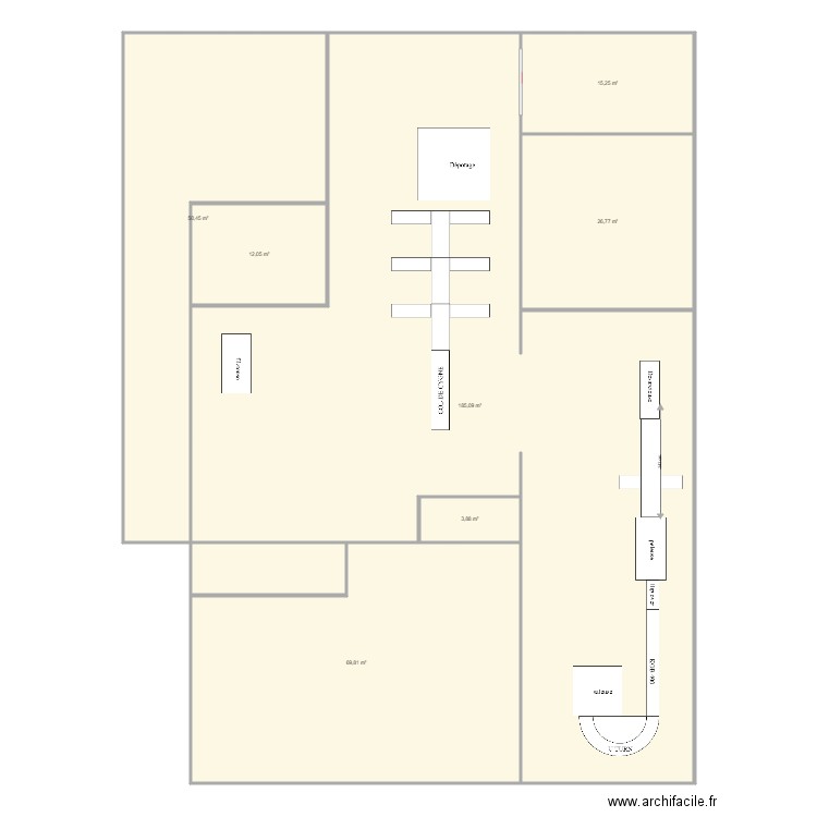 ZONE FRAIS. Plan de 7 pièces et 363 m2