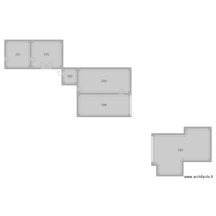 Maison du Metayer Blua. Plan de 18 pièces et 388 m2