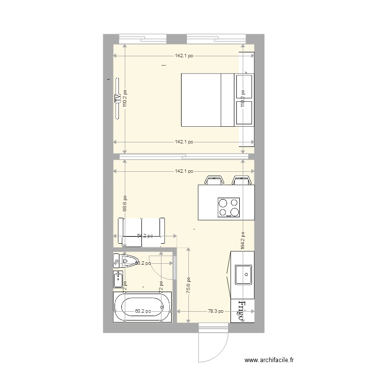 Appartement 15  17  22  24 mm avec meuble. Plan de 0 pièce et 0 m2