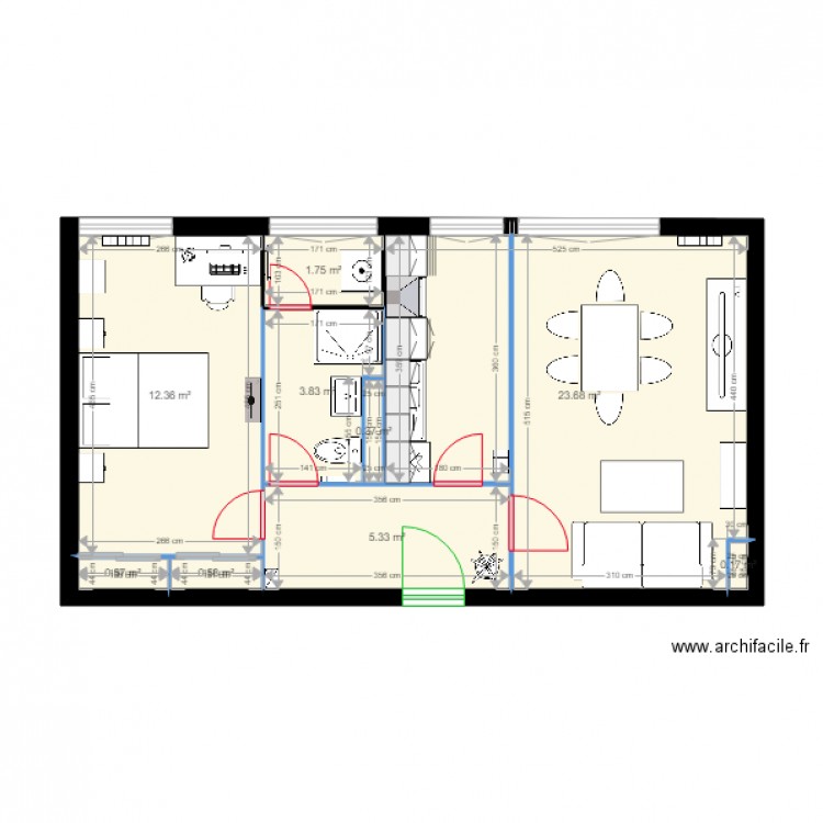 Bourie blanche Existant. Plan de 0 pièce et 0 m2