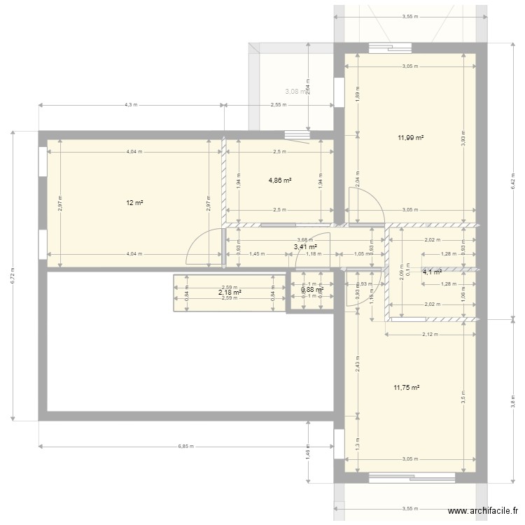 LOT 10. Plan de 14 pièces et 168 m2