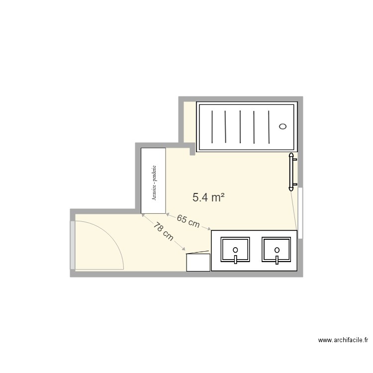 plan salle de bain Patricia V1. Plan de 0 pièce et 0 m2