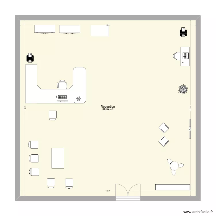 Bureau 10 x 10m. Plan de 
