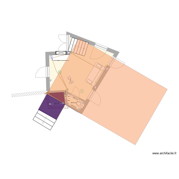 Entree avec toilette et Marquise bis. Plan de 0 pièce et 0 m2