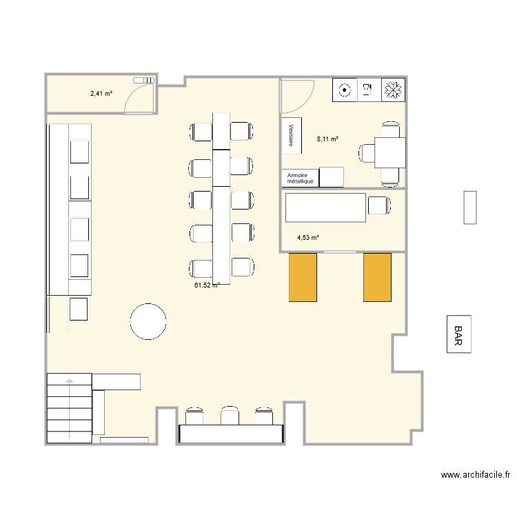 NB3 bof. Plan de 4 pièces et 77 m2