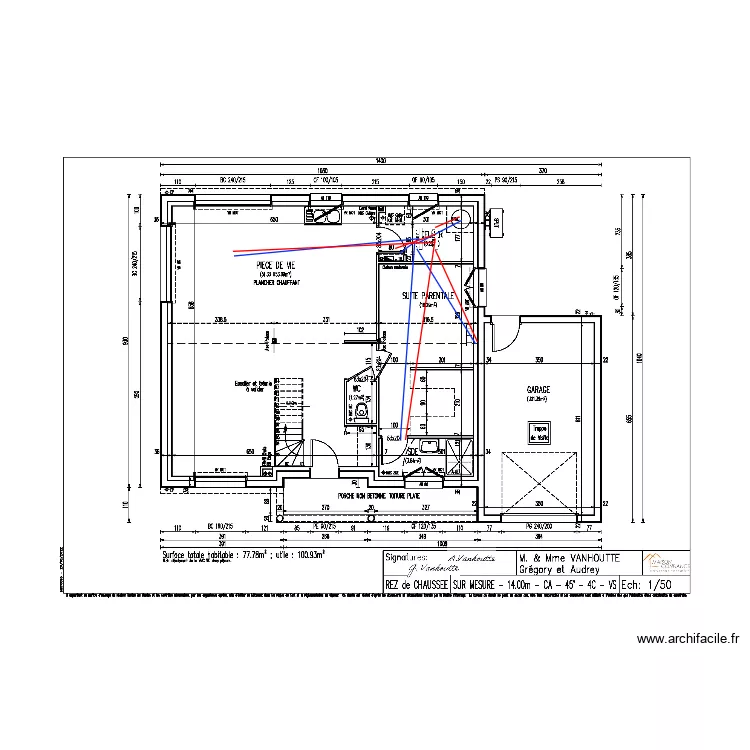 VANHOUTTE CHAUFFAGE RDC. Plan de 