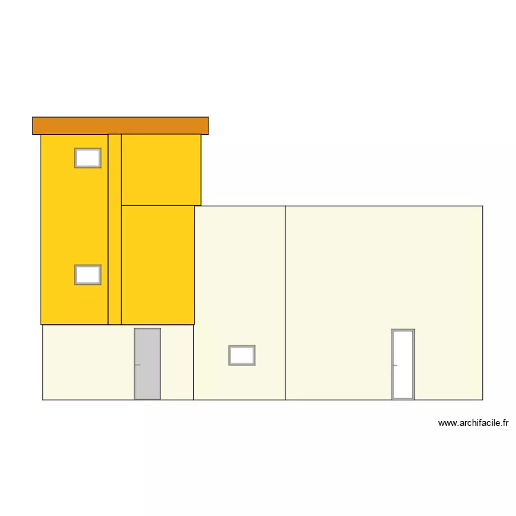 facade nord modifi&eacute;e. Plan de 