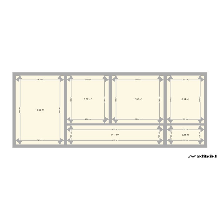 brisson. Plan de 6 pièces et 60 m2