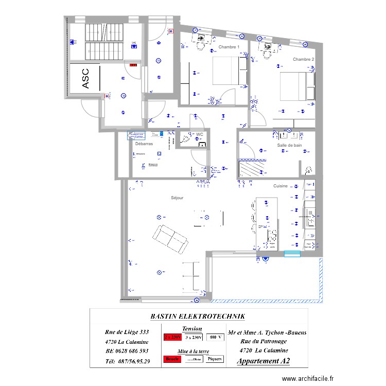 A Tychon appartement 2 A. Plan de 0 pièce et 0 m2